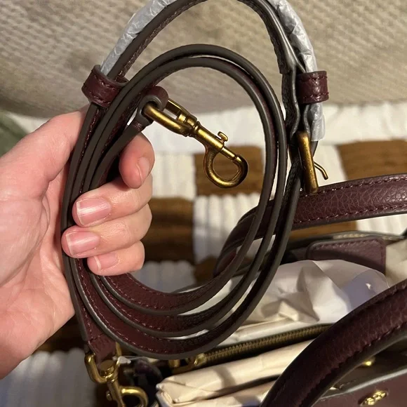 Tory Burch Walker Small Satchel in Dark Rhubarb NWTS! - Picture 8 of 9